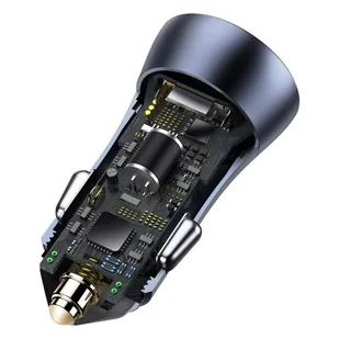 Baseus Golden Contactor Pro szybka ładowarka samochodowa 2x USB 40 W Quick Charge SCP FCP AFC + kabel USB - USB Typ C szary (TZCCJD-A0G) - Kable USB - miniaturka - grafika 7
