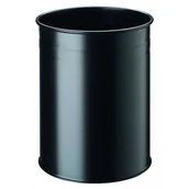 Kosze na śmieci - Kosz na śmieci DURABLE metalowy z tłoczoną obręczą czarny 15l - miniaturka - grafika 1