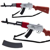 Zabawki militarne - Karabin Strzelba Rekwizyt Pasek Na Ramię Brązowy Dźwięki 65cm - miniaturka - grafika 1