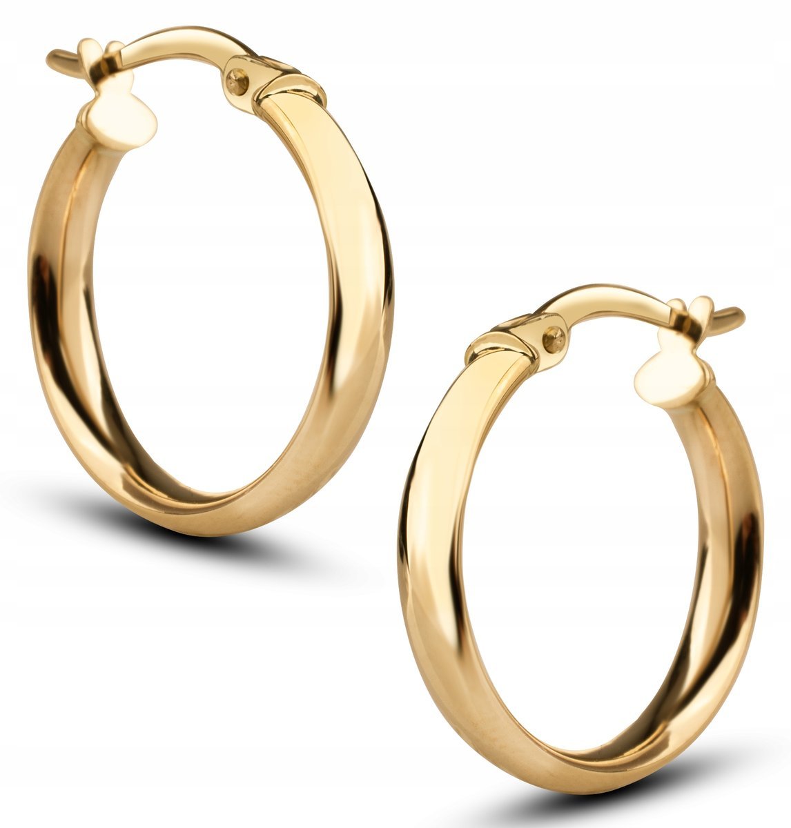 KLASYCZNE ZŁOTE KOLCZYKI KÓŁECZKA NA ZATRZASK 18 MM 14KT 585