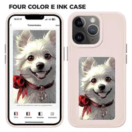 Etui i futerały do telefonów - INKZONE Do iPhone 11 Pro Max E Ink Etui na telefon PC + TPU DIY Pokrowiec na telefon 4-kolorowy wyświetlacz - szary Różowy - miniaturka - grafika 1