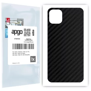 Folia naklejka skórka strukturalna na TYŁ do Apple iPhone 11 Pro Max - Carbon - apgo SKINS - Szkła hartowane na telefon - miniaturka - grafika 1