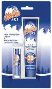 MALIBU Ski Duo Pack Sun Protection Face Creme 40 ML & Lip Balm pielęgnacji twarzy z LSF 20 New zgrzeblona - Balsamy i kremy do opalania - miniaturka - grafika 1