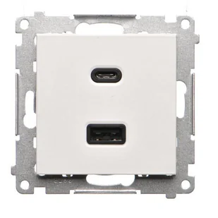 Ładowarka USB typ A+C Simon 55 - biały mat - Gniazdka elektryczne - miniaturka - grafika 1