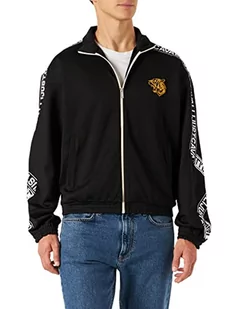 Just Cavalli Męska bluza z zamkiem błyskawicznym, 900 czarna, XL - Bluzy męskie - miniaturka - grafika 1