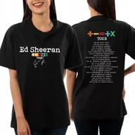 Koszulki męskie - Koszulka Czarna Merch ED SHEERAN TOUR Trasy Koncertowe Mix Wzorów L - miniaturka - grafika 1