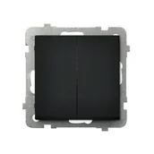 Wyłączniki światła i elektryczne - Wyłącznik krzyżowy podwójny SONATA - czarny metalik - miniaturka - grafika 1
