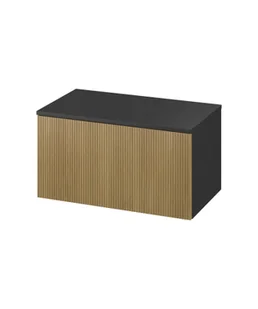 Szafka łazienkowa pod umywalkę z blatem Meissen Keramik Werta 80 cm jasne drewno S1005-009 - Szafki łazienkowe - miniaturka - grafika 1