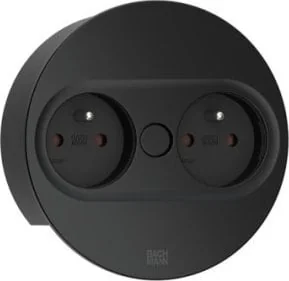 Bachmann BACHMANN TWIST2 2xUTE 2,0m AEH RAL9005 30GE rond - Gniazdka elektryczne - miniaturka - grafika 1