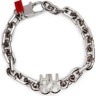 HUGO Bransoleta E-STACKEDCHAIN-BRA - Bransolety męskie - miniaturka - grafika 1