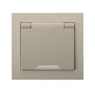 Gniazdka elektryczne - Ospel Kier beżowy Gniazdo bryzgoszczelne +0 GPH-1WZ/0/w GPH-1WZ/01/w - miniaturka - grafika 1