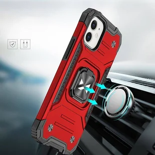 Wozinsky Ring Armor etui iPhone 14 pancerny pokrowiec uchwyt magnetyczny ring czerwone - Etui i futerały do telefonów - miniaturka - grafika 6