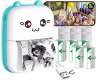 Zabawki interaktywne dla dzieci - MINI DRUKARKA TERMICZNA DRUKUŚ DLA DZIECI ZDJĘCIA BLUETOOTH + ROLKI 11SZT - miniaturka - grafika 1