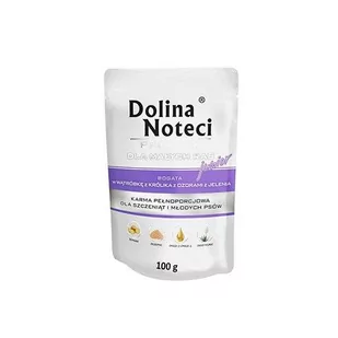 Dolina Noteci PREMIUM dla psów małych ras JUNIOR bogata w wątróbkę z królika z ozorami z jelenia saszetka 100g 210429 - Mokra karma dla psów - miniaturka - grafika 1