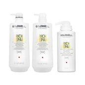 Szampony do włosów - Goldwell DUALSENSES RICH REPAIR Szampon 1000 ml + Odżywka 1000 ml + Kuracja 500 ml 0000052704 - miniaturka - grafika 1