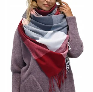 Damski szalik KRATA Chusta SZAL frędzle wz10 - Apaszki i szaliki damskie - miniaturka - grafika 1