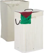 Kosze na bieliznę - relaxdays Kosz na pranie bambusowy prostokątny - miniaturka - grafika 1