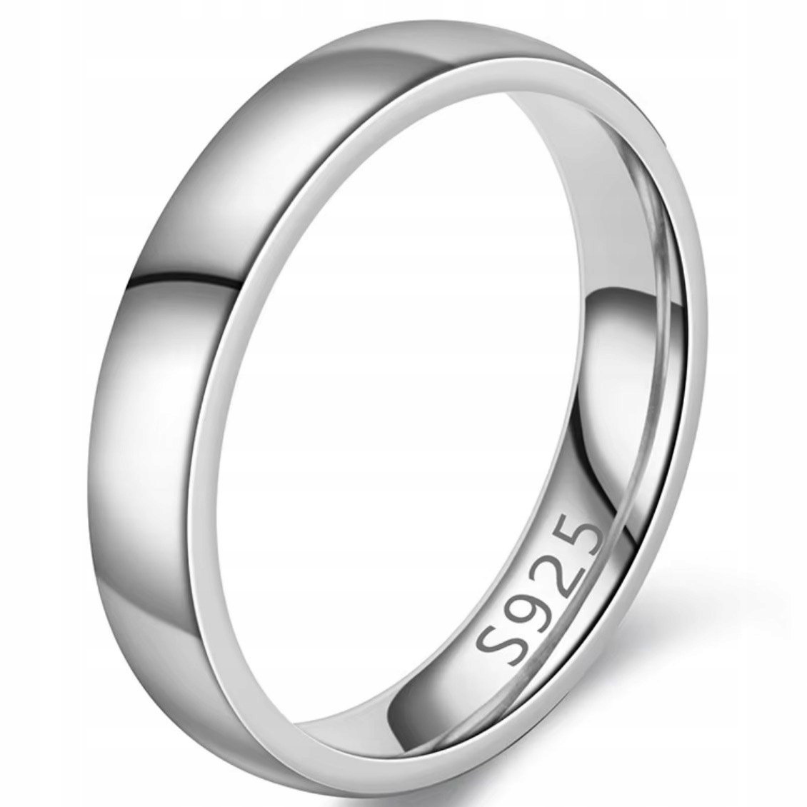 Srebrna Obrączka 4 mm S925 Elegancka Pierścień Sygnet Stal Szlachetna