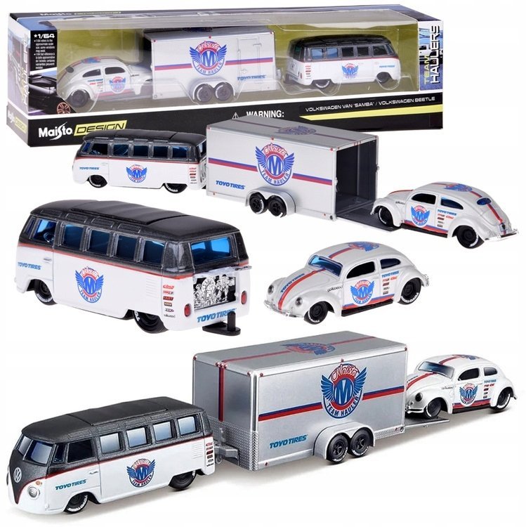 Jokomisiada Maisto Licencjonowane Auta Metalowe Volkswagen Van Samba i VW Beetle ZA5968