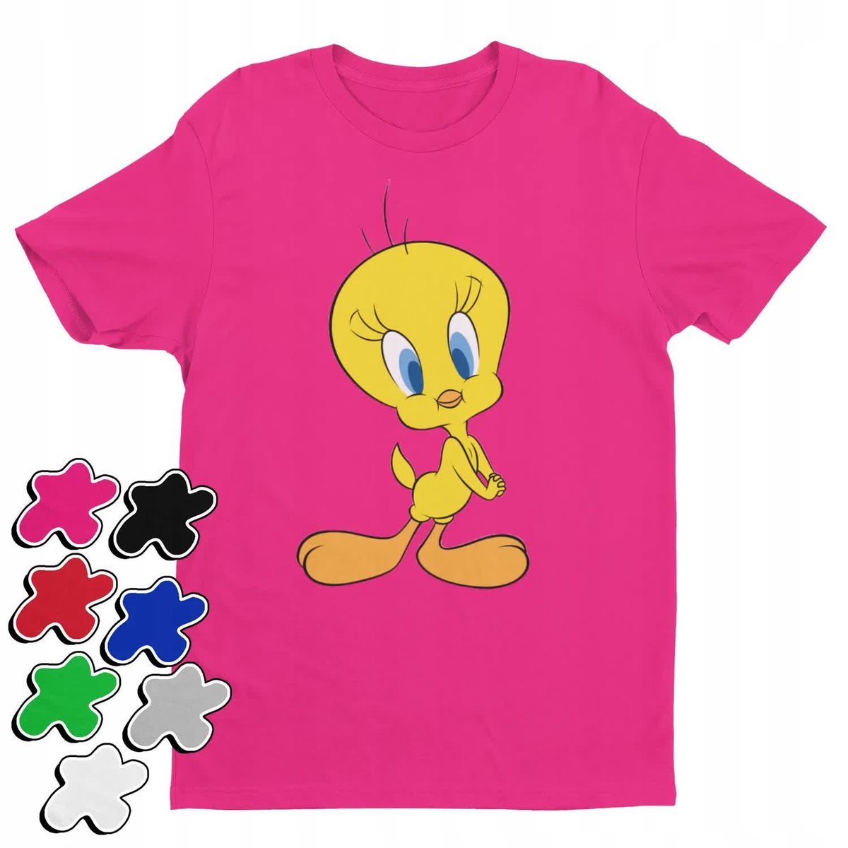 Koszulka T-Shirt Dziecięca Z Nadrukiem Tweety Kanarek Looney -L 146-152