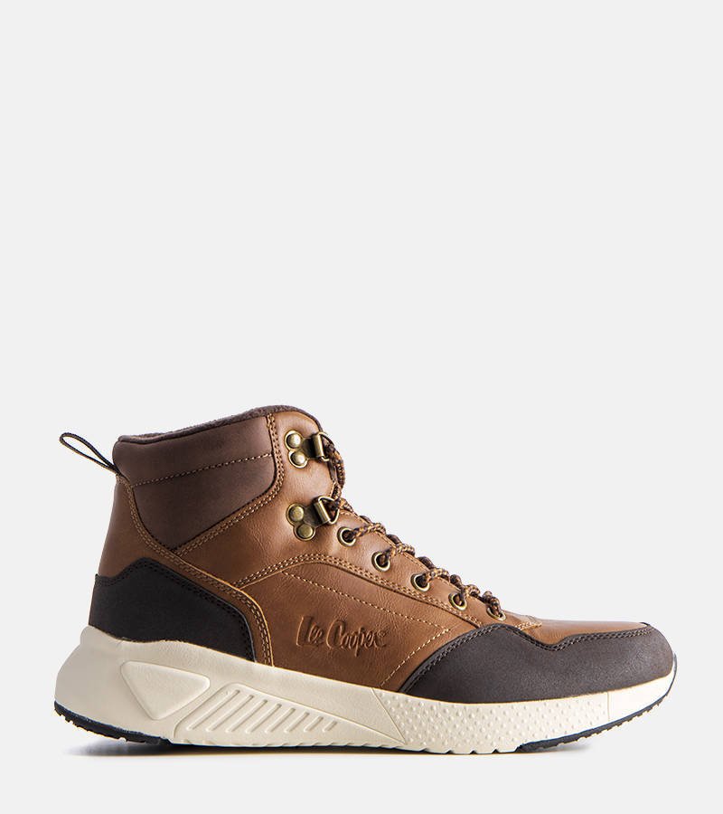 Buty Zimowe Lee Cooper Męskie Trapery Ocieplane Polar Brązowe Lcj-22-31-1458M 45