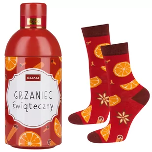 Skarpetki damskie kolorowe SOXO Grzaniec w butelce-35–40 - Skarpetki damskie - miniaturka - grafika 1