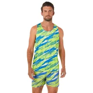 Koszulki męskie - Męska Koszulka ASICS COLOR INJECTION SINGLET 2011C370-300 – Zielony - miniaturka - grafika 1
