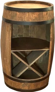 Drewniana beczka barek i stojak na wino – 80cm - Kredensy - miniaturka - grafika 1