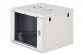 Szafy rack - Szafa Digitus Szafa sieciowa wisząca jednosekcyjna Dynamic 19" 9U, 600x600, drzwi szyba, szary, niezmontowana, 60kg DN-37106 - miniaturka - grafika 1