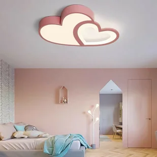 55cm lampa sufitowa lampa sufitowa żyrandol różowa lampa wisząca w kształcie serca lampa wisząca lampa wisząca pokój dziecięcy sypialnia - Lampy sufitowe - miniaturka - grafika 1