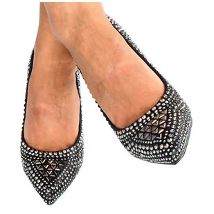 Wieczorowe szpilki z kryształkami - MENBUR 23345 CZARNE - Czółenka - miniaturka - grafika 18