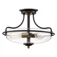 Lampy sufitowe - Przysufitowa lampa Griffin QZ-GRIFFIN-SFS-C-PNAB Quoizel przezroczysty brązowy - miniaturka - grafika 1