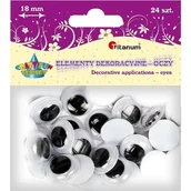 Pozostałe akcesoria dla plastyków - Titanum Oczy bez kleju i rzęs 18mm 24szt - miniaturka - grafika 1