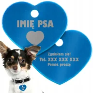 Akcesoria podróżnicze - Adresówka Granatowa na Obroże Serce Grawer Wzory - miniaturka - grafika 1