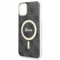 Etui i futerały do telefonów - Guess GUHMN61H4STK iPhone 11 6.1" czarny/black hardcase 4G MagSafe - miniaturka - grafika 1