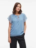 Bluzki damskie - Vila Bluzka "Edee" w kolorze błękitnym - miniaturka - grafika 1