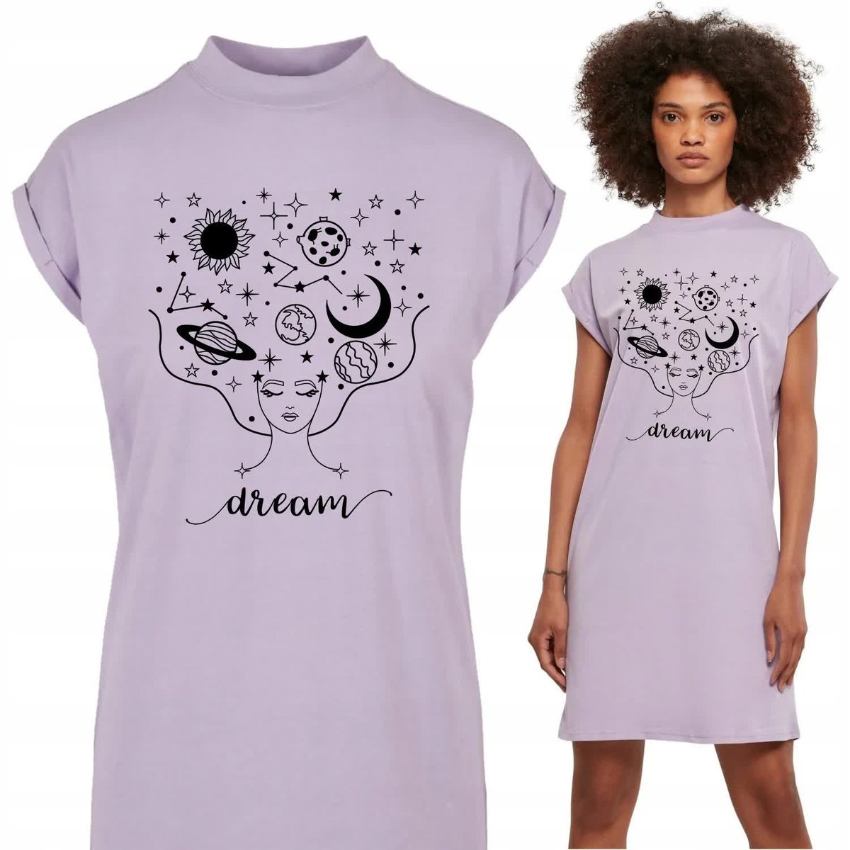 Wygodna Koszula Nocna Lawendowa DREAM Mix Wzory M