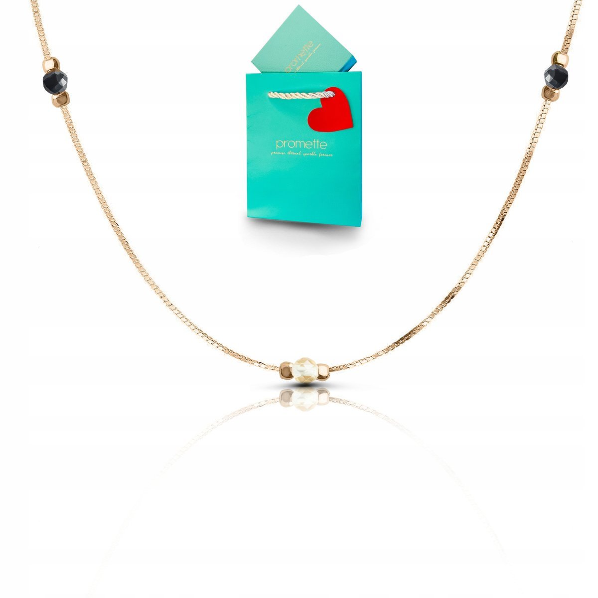 Turmalin cytryn naszyjnik choker kamienie naturalne celebrytka złota 925