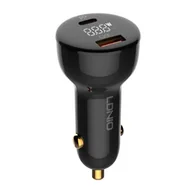 Ładowarki samochodowe - Ładowarka samochodowa LDNIO C101, USB + USB-C, 100W + kabel USB-C do Lightning (czarna) - miniaturka - grafika 1