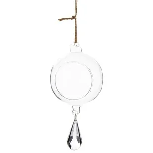 Ozdoba wisząca bombka szklana z kryształem 16 x 7,5 x 7,5 cm - Figurki dekoracyjne - miniaturka - grafika 1