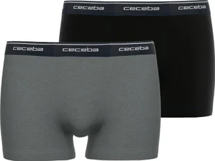Szorty męskie CECEBA - bokserki, spodnie, basic, bawełna stretch, jednokolorowe czarny/szary M - Majtki męskie - miniaturka - grafika 1