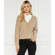 Swetry damskie - Tommy Hilfiger Wełniany kardigan | Regular Fit - miniaturka - grafika 1