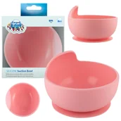 Miseczki i talerzyki dla dzieci - CANPOL BABIES SILIKONOWA MISECZKA Z PRZYSSAWKĄ RÓŻ - miniaturka - grafika 1