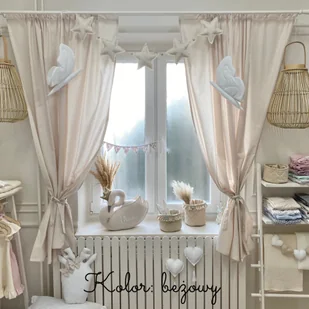 Bawełniane zasłony 170 cm lub 240 cm Różne kolory - Firany i zasłony dla dzieci - miniaturka - grafika 1