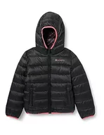 Kurtki i płaszcze dla dziewczynek - Champion Legacy Outdoor K-Light WR Hooded Dla dzieci i młodzieży kurtka, Nero/Rosa, 5-6 lat - miniaturka - grafika 1