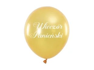 Balony lateksowe z nadrukiem Wieczór panieński - złote - 30 cm - 5 szt. - Wieczór panieński i kawalerski - miniaturka - grafika 1