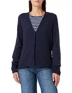 Swetry damskie - Tommy Hilfiger Damski kardigan z miękkiej wełny V-nk, Pustynne niebo, 3XL - miniaturka - grafika 1