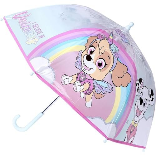 CERDÁ LIFE'S LITTLE MOMENTS Parasol dla dzieci z motywem Psiego Patrolu, kolorowego wzornictwa firmy Chase, Marshall i Skye – odporny na wiatr parasol dziecięcy z bezpiecznym otworem na rękę i