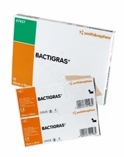 Smith & Nephew Opatrunek parafinowy bactigras 10cm x10cm x 10szt - Apteczki i materiały opatrunkowe - miniaturka - grafika 1