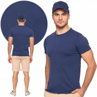 Koszulki męskie - KOSZULKA MĘSKA KLASYCZNY T-SHIRT KRÓTKI RĘKAW BAWEŁNIANY LATO MORAJ L NAVY - miniaturka - grafika 1